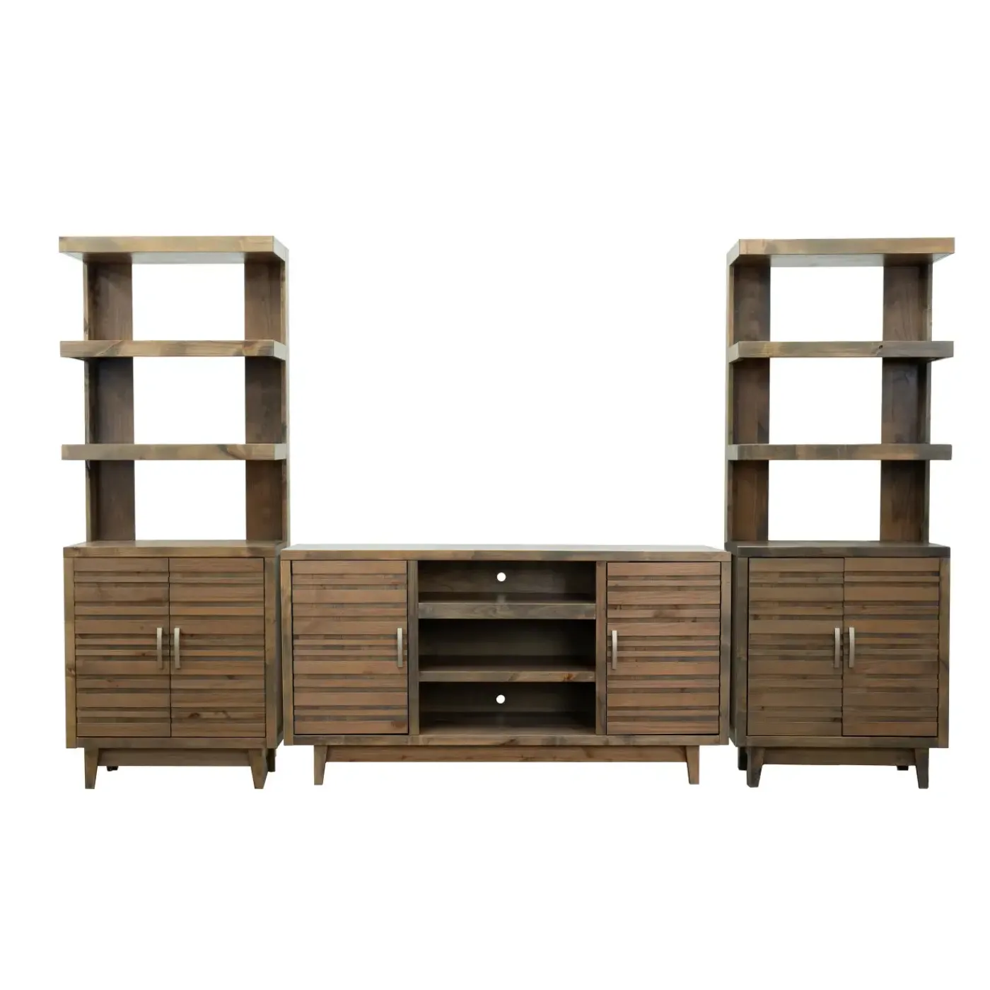 Everett 66 Inch Console with 2 Piers Electric Fireplaces|Entertainment Centers & Tv Stands
