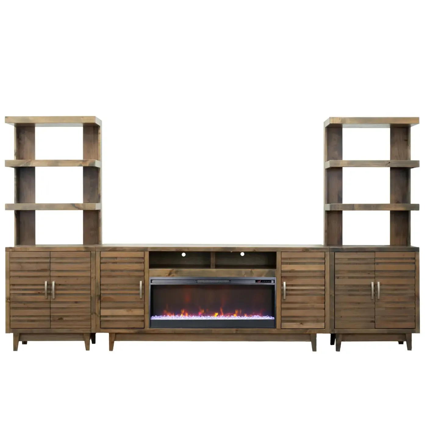 Discount Everett 77" Inch Fireplace Console & 2 Piers Electric Fireplaces