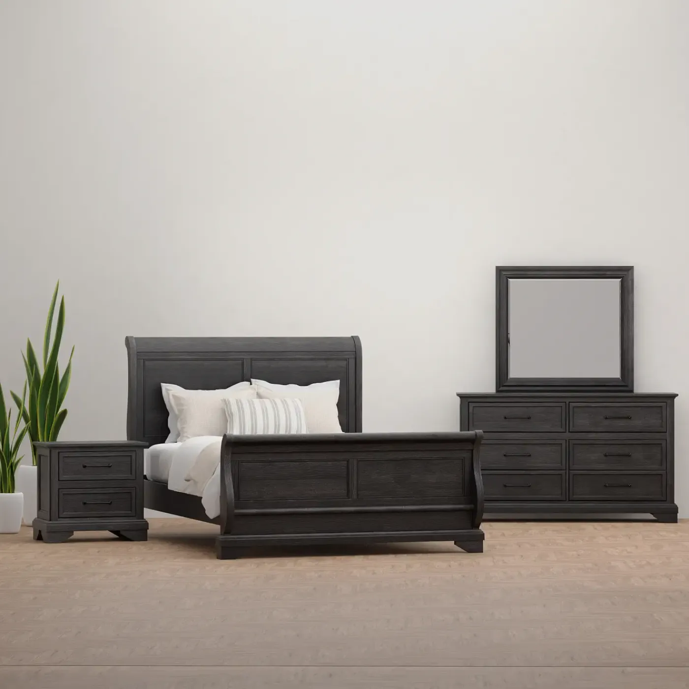 Clearance Fallston California King Sleigh Bed, Dresser, Mirror, Nightstand Bedroom|All Outlet & Clearance Items