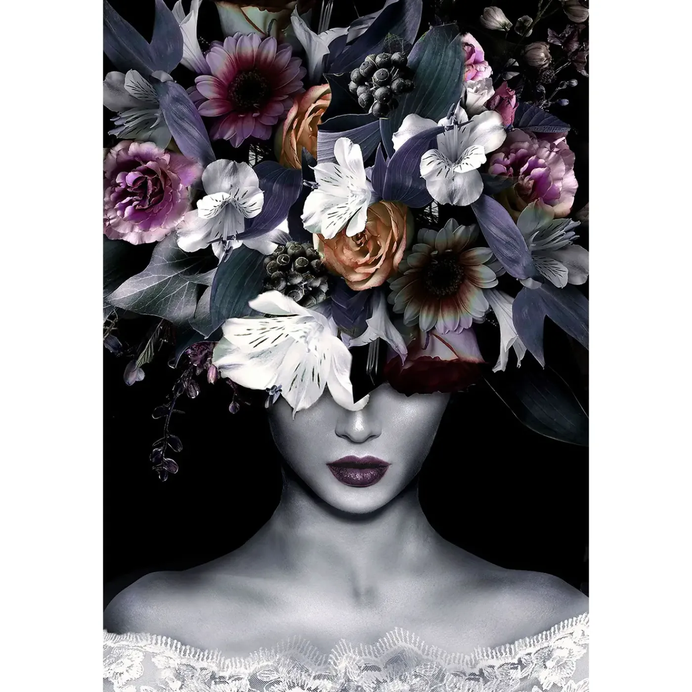 Best Floral Woman Glass Wall Art Home Decor & Accessories|Wall Art