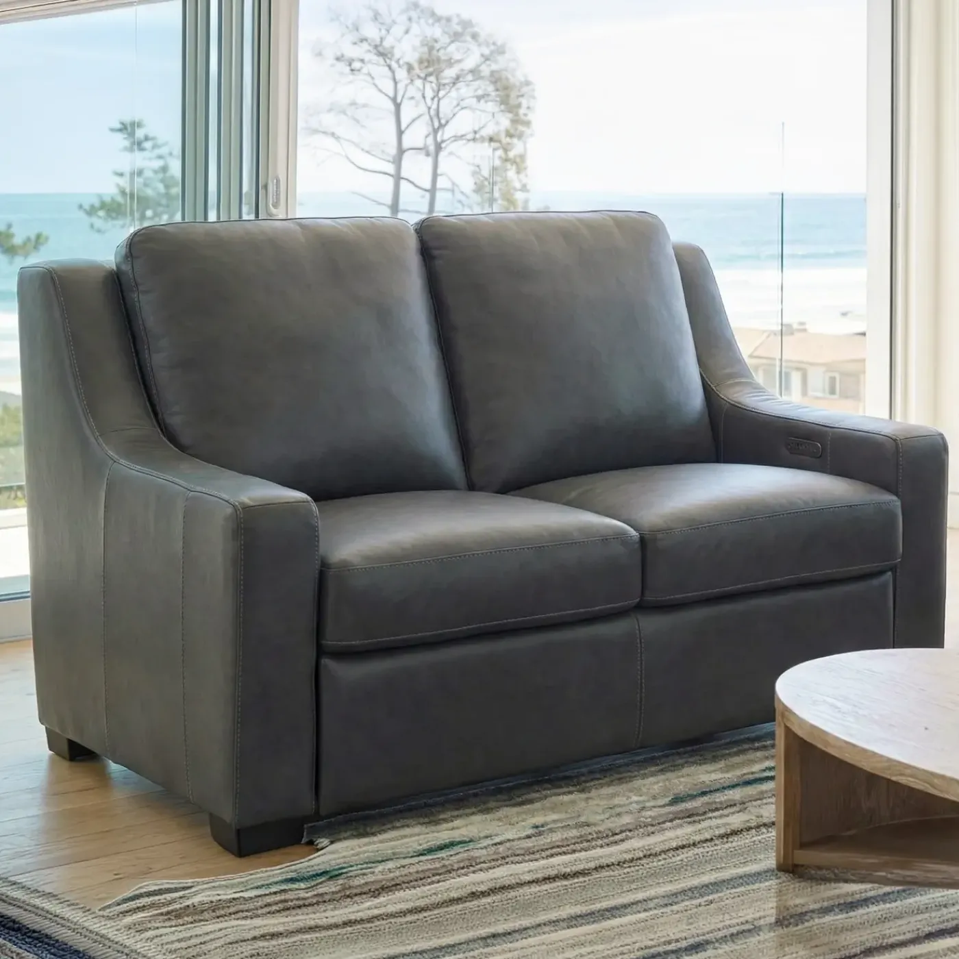 Discount Fulton Leather Living Room Set Power Sofa & Power Loveseat Living Room Sets