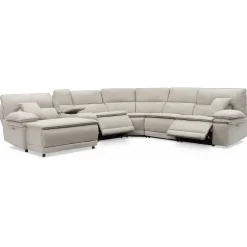 Best Goliath 6pc Power Chaise Sectional Living Room Sets|Sectionals