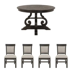 Best Hacienda 5pc Dining Set: 48" Round Table & 4 Side Chairs Dining Room Sets