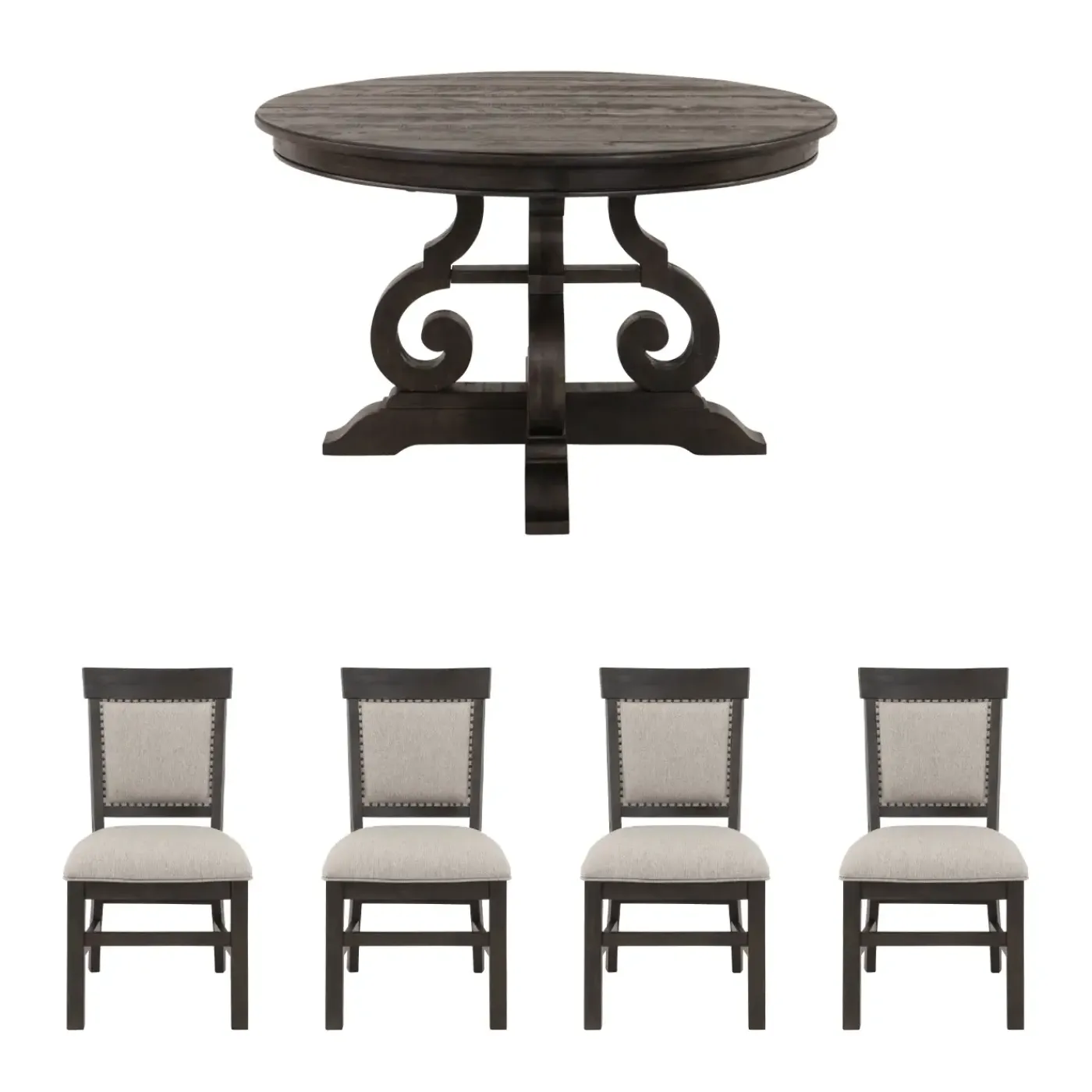 Best Hacienda 5pc Dining Set: 48" Round Table & 4 Side Chairs Dining Room Sets