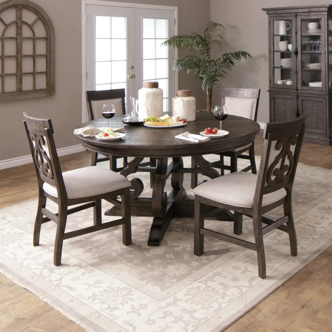 Best Hacienda 5pc Dining Set: 48" Round Table & 4 Side Chairs Dining Room Sets