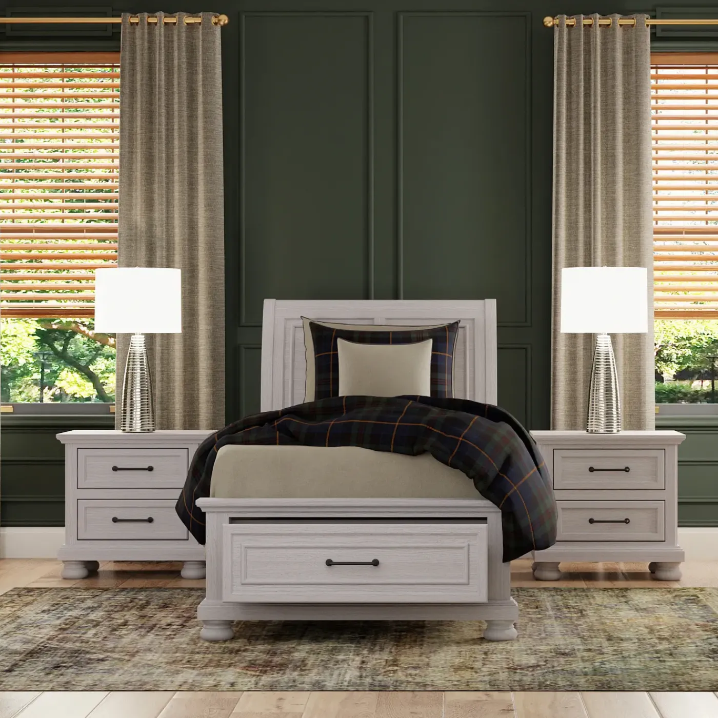 Outlet Hanover Twin Sleigh Bed Bedroom|Twin Beds