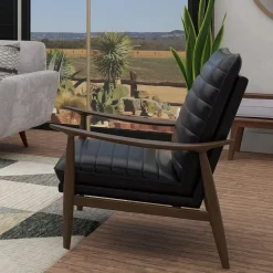 Sale Holmes Leather Accent Chair All Modern Living Items|Living Room