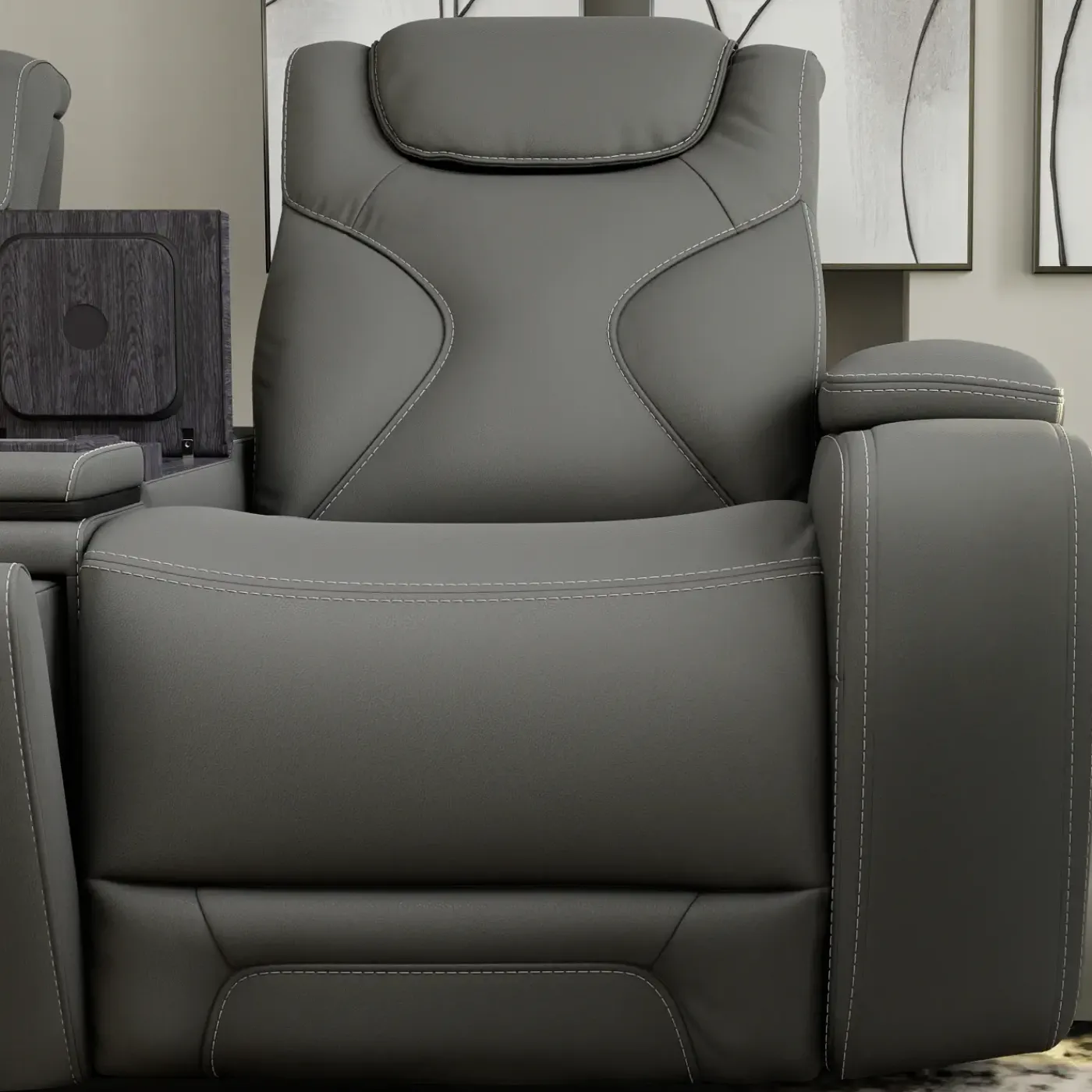 Clearance Jet Charcoal Leather Motion Sofa & Loveseat Set Living Room Sets|Reclining Furniture