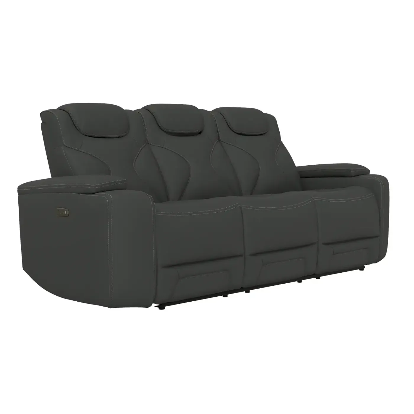 Clearance Jet Charcoal Leather Motion Sofa & Loveseat Set Living Room Sets|Reclining Furniture