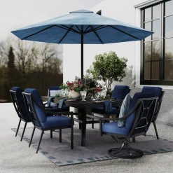 Sale Lagoon Outdoor Dining Set-New! 7pc Dining Set: Table, 4 Arm Chairs& 2 Swivel Outdoor Dining|Outdoor Furniture Sets