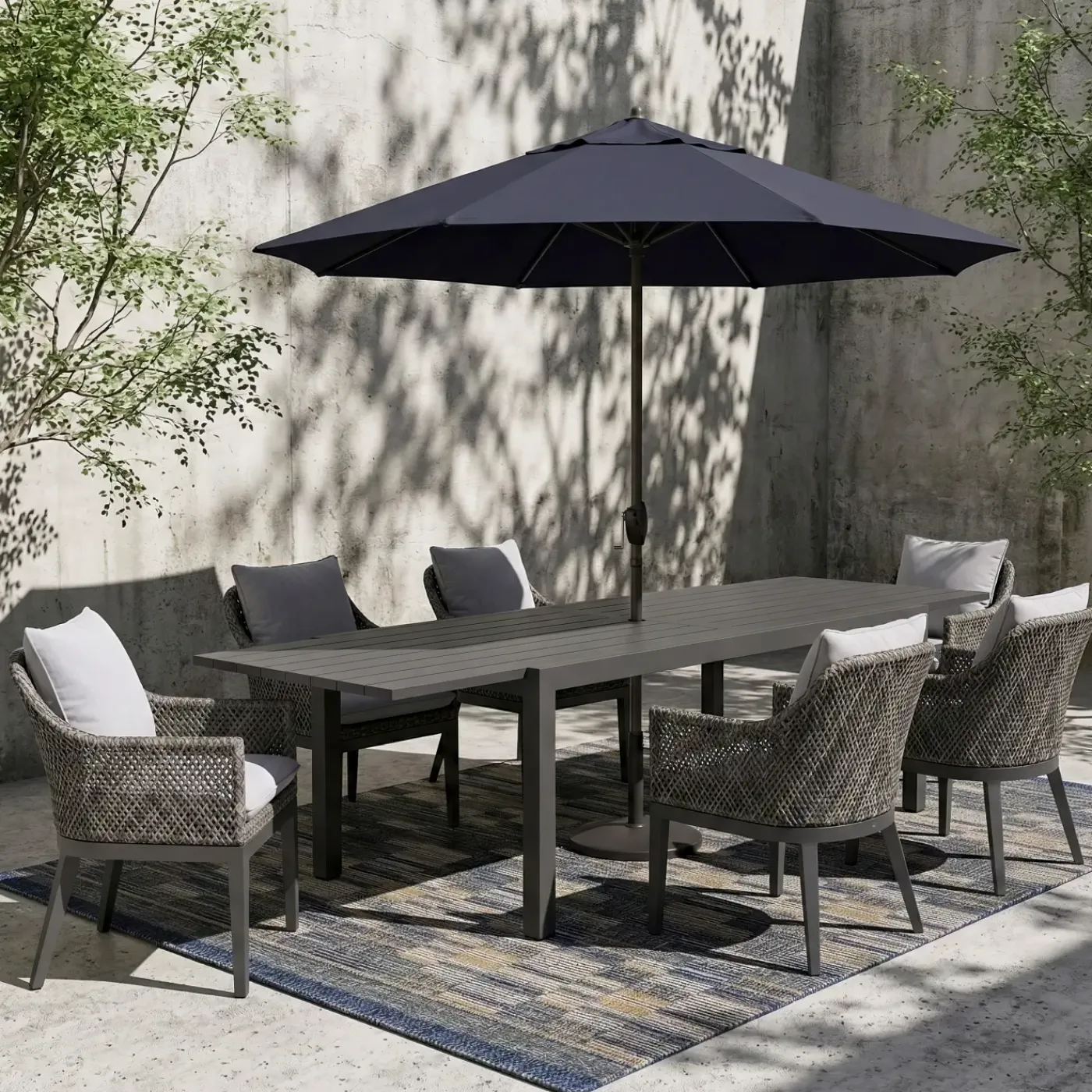 Hot Laguna 7pc Dining Set: Table & 6 Woven Arm Chairs Outdoor Dining|Outdoor Furniture Sets