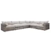 Outlet Laguna 6pc Sectional: 3 Corners & 3 Armless Chairs Outdoor Seating|Outdoor Furniture Sets
