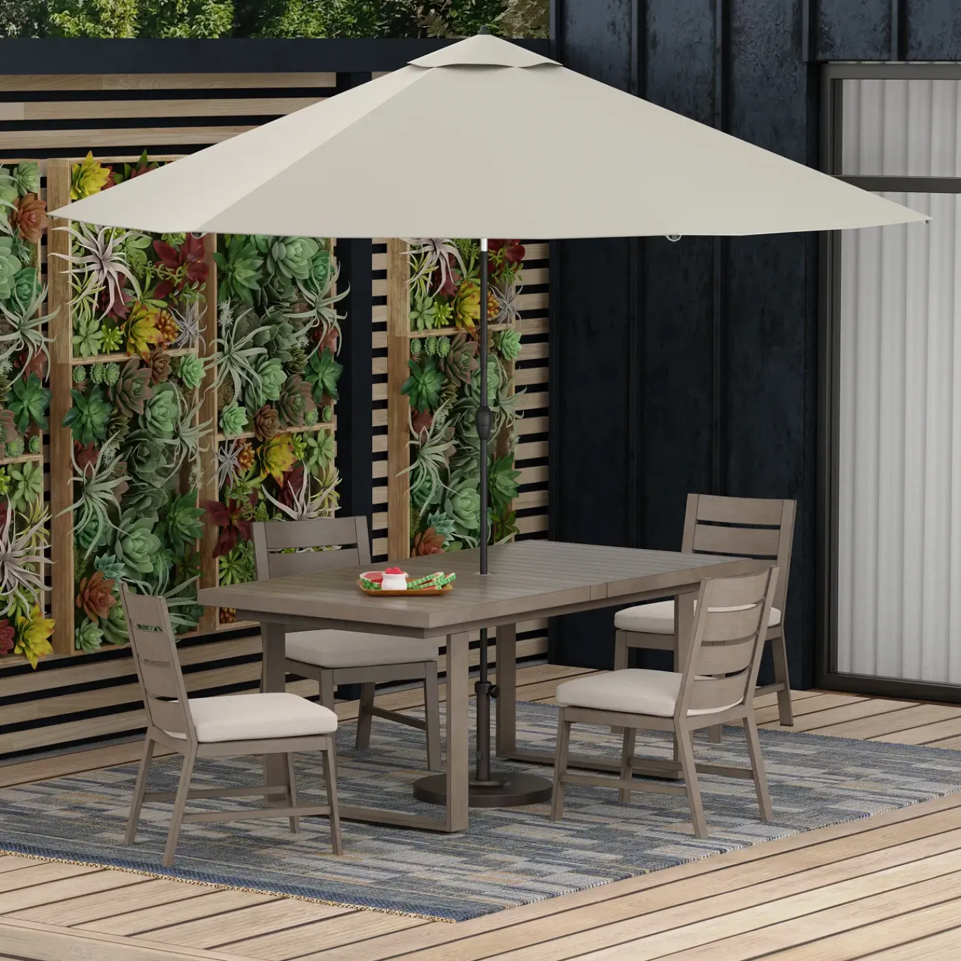 Lahaina 5pc Outdoor Set: Extension Dining Table & 4 Side Chairs Outdoor Dining|Outdoor Furniture Sets