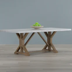 Clearance Lakeside Rectangular Marble Top Dining Table Dining Tables