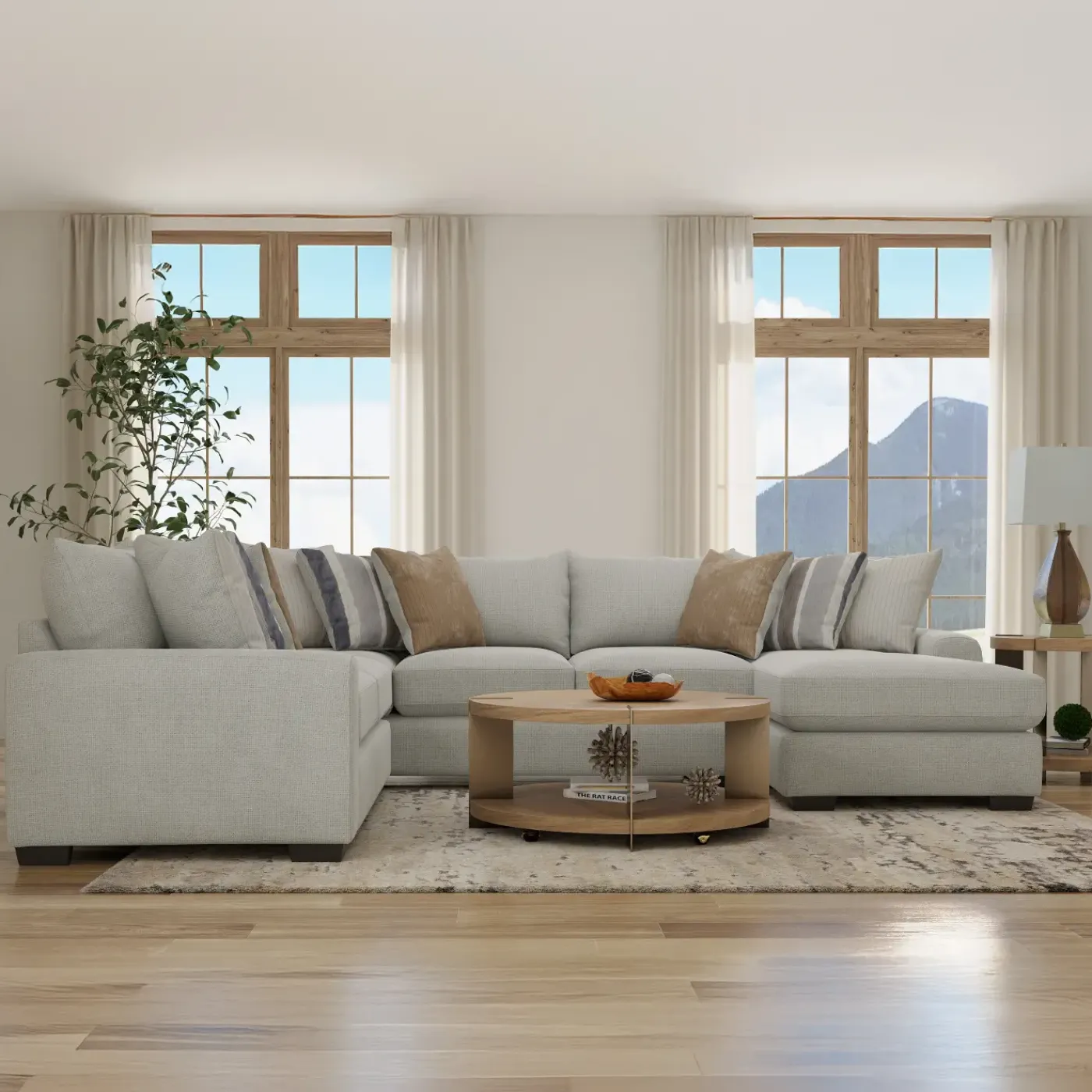 Clearance Landon Sectional with Chaise Living Room Sets|Sectionals