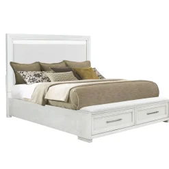 Hot Laurel California King Bench Storage Bed, Dresser, Mirror & Nightstand Bedroom Sets