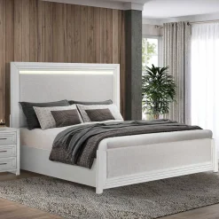 Clearance Laurel Eastern King Panel Bed, Dresser, Mirror & Nightstand Bedroom Sets