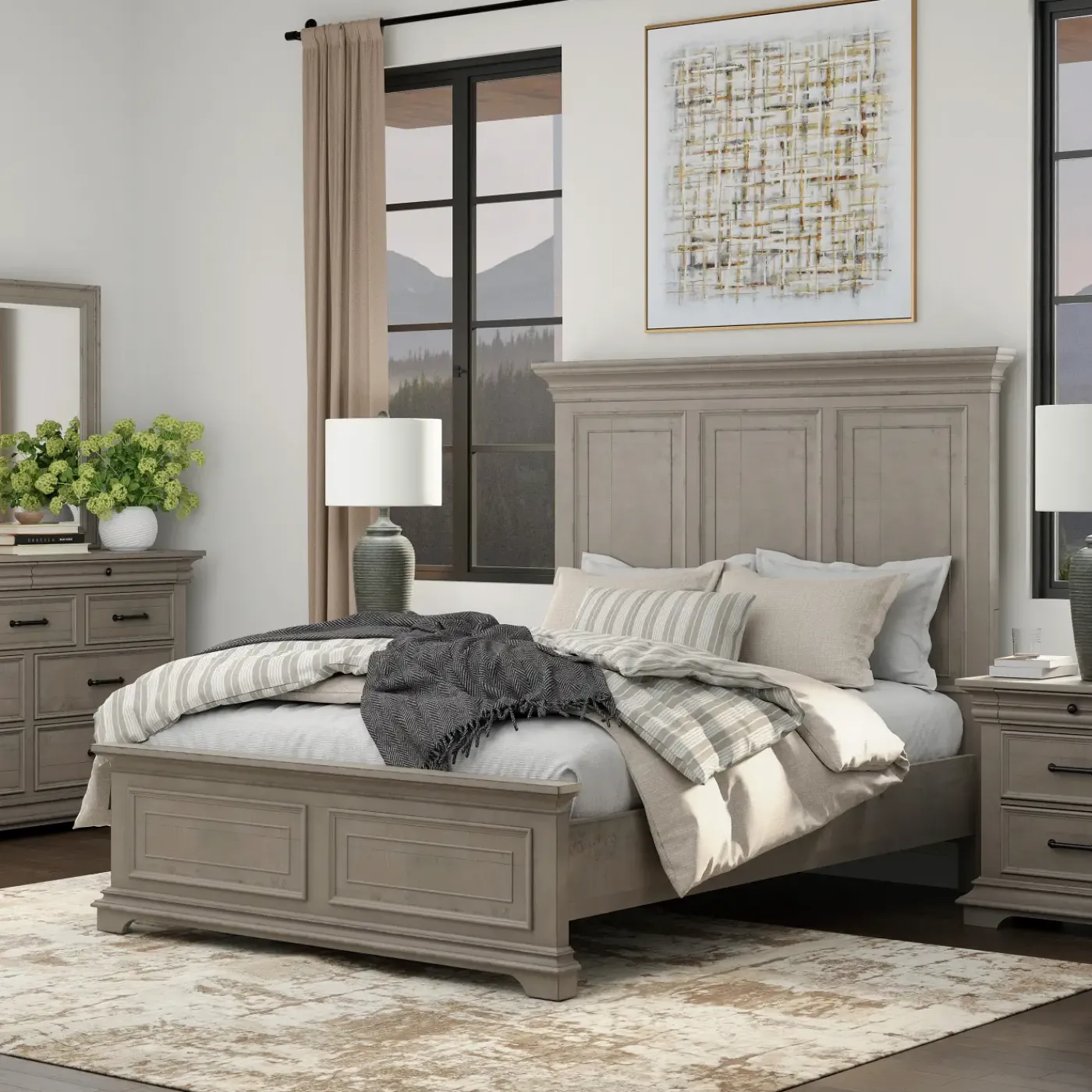 Outlet Legion Gray Bed Queen Beds|Beds & Headboards