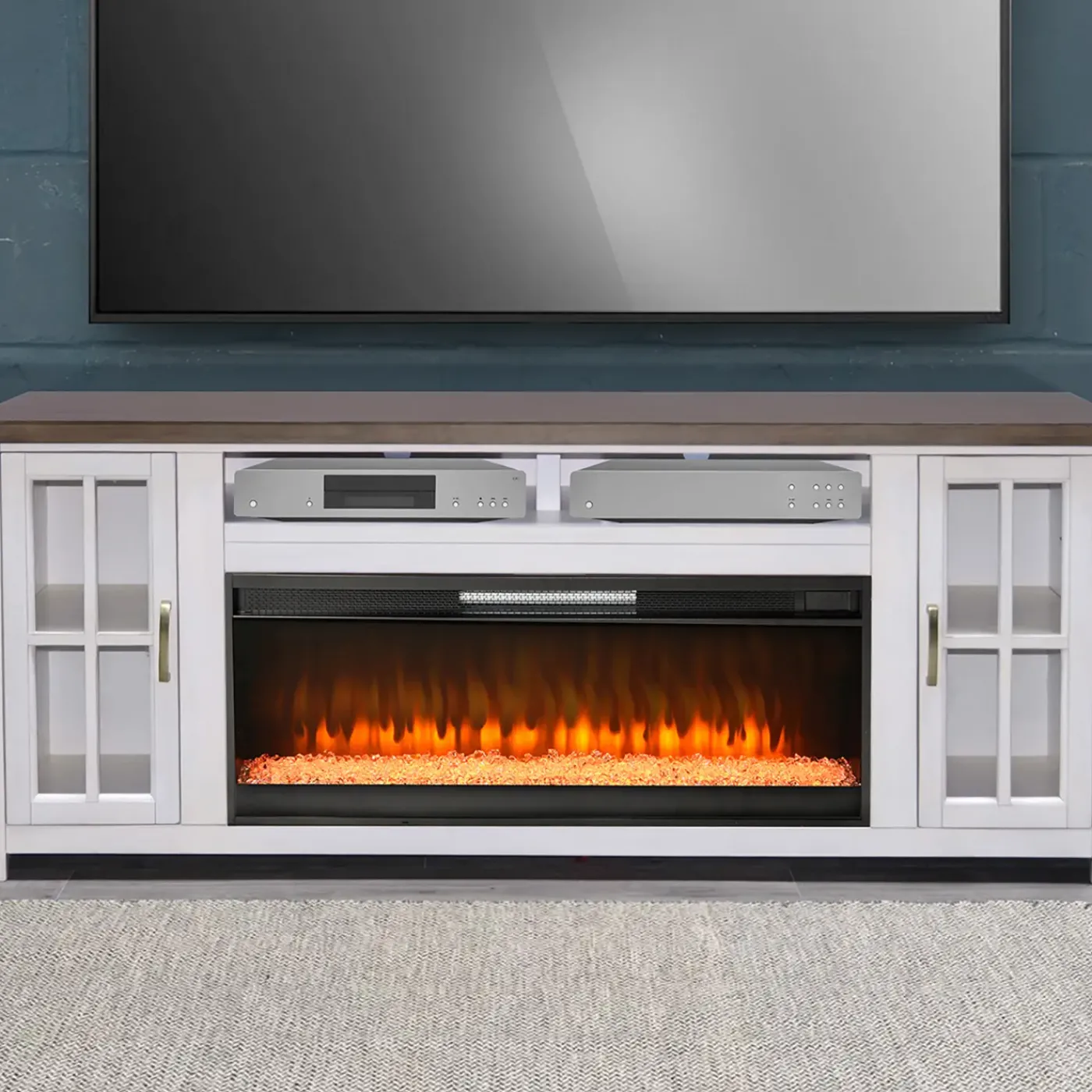 Online Levi Media Console & Crystal Fire Insert Electric Fireplaces