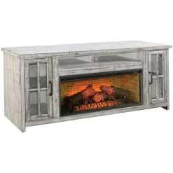 New Levi Media Console & Log Fire Insert Electric Fireplaces