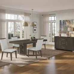 Best Lumen Extendable Pedestal Dining Table & 4 Side Chairs Dining Room Sets|All Outlet & Clearance Items
