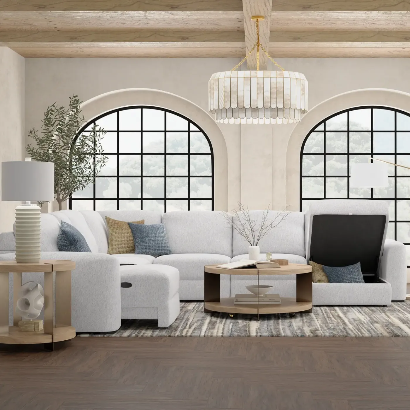 Luna 7pc Sectional with RAF Chaise Living Room Sets|Sectionals