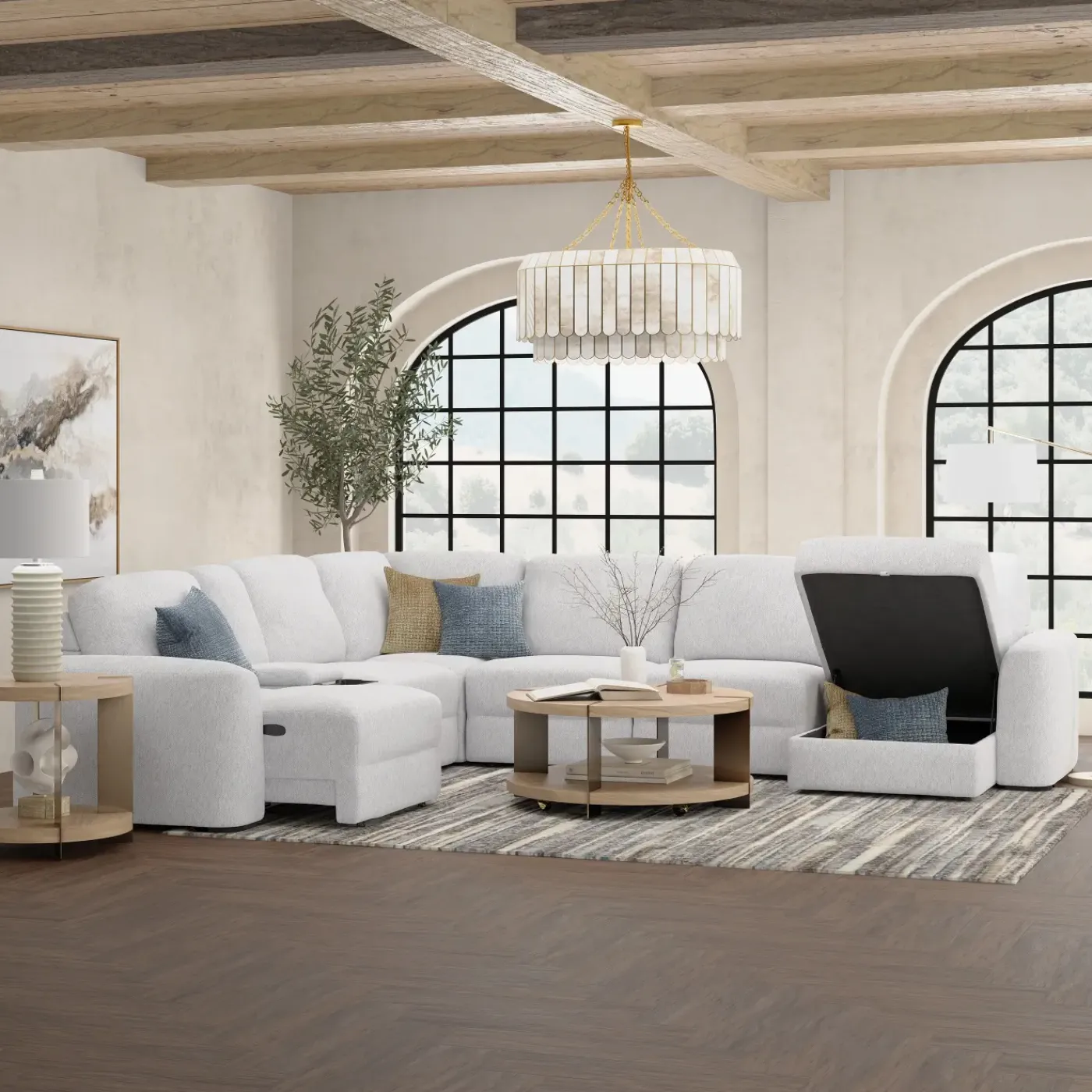 Luna 7pc Sectional with RAF Chaise Living Room Sets|Sectionals