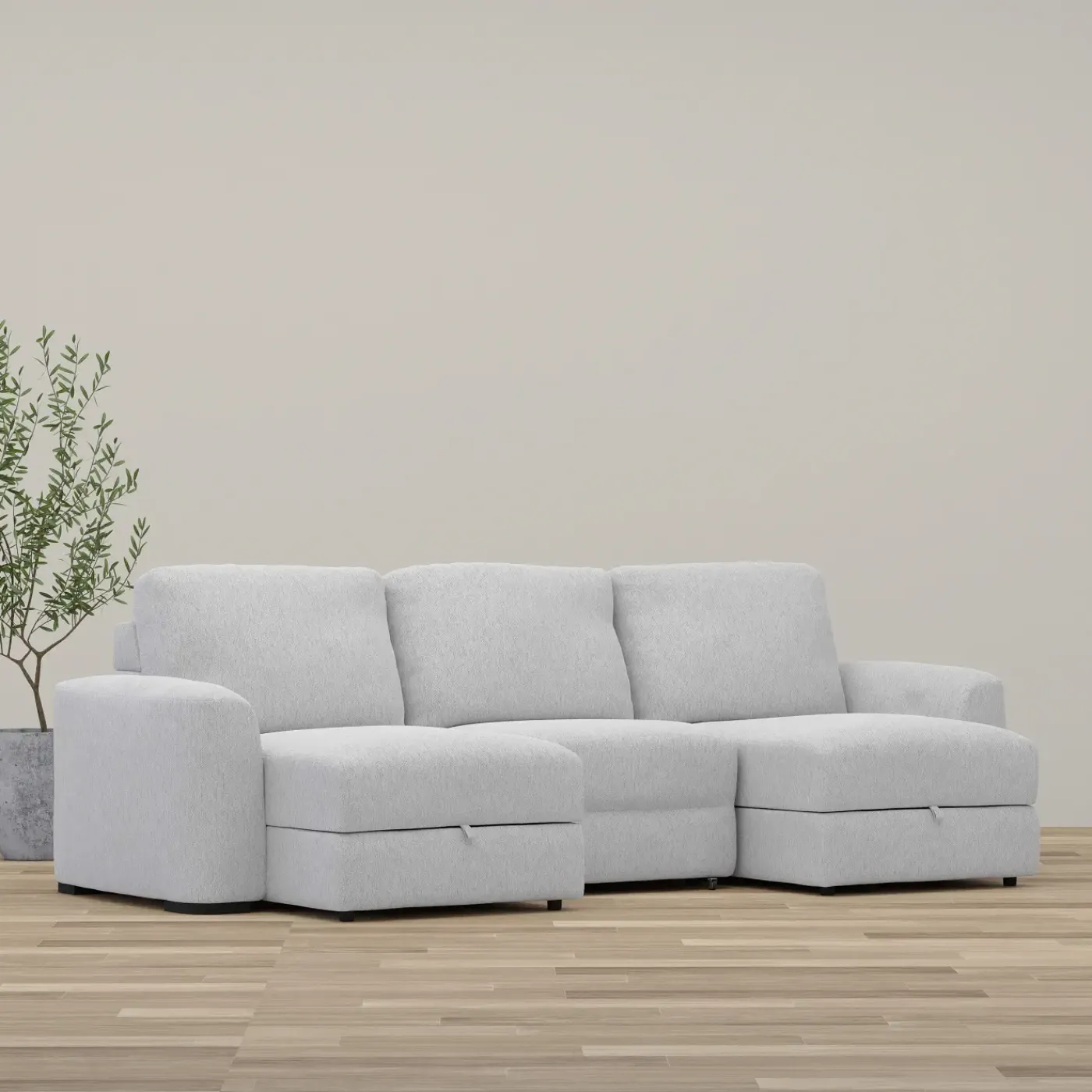 Best Luna 3pc Slide Double Chaise Living Room Sets|Sectionals