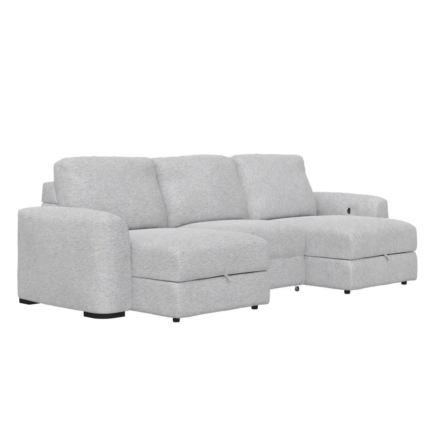 Best Luna 3pc Slide Double Chaise Living Room Sets|Sectionals