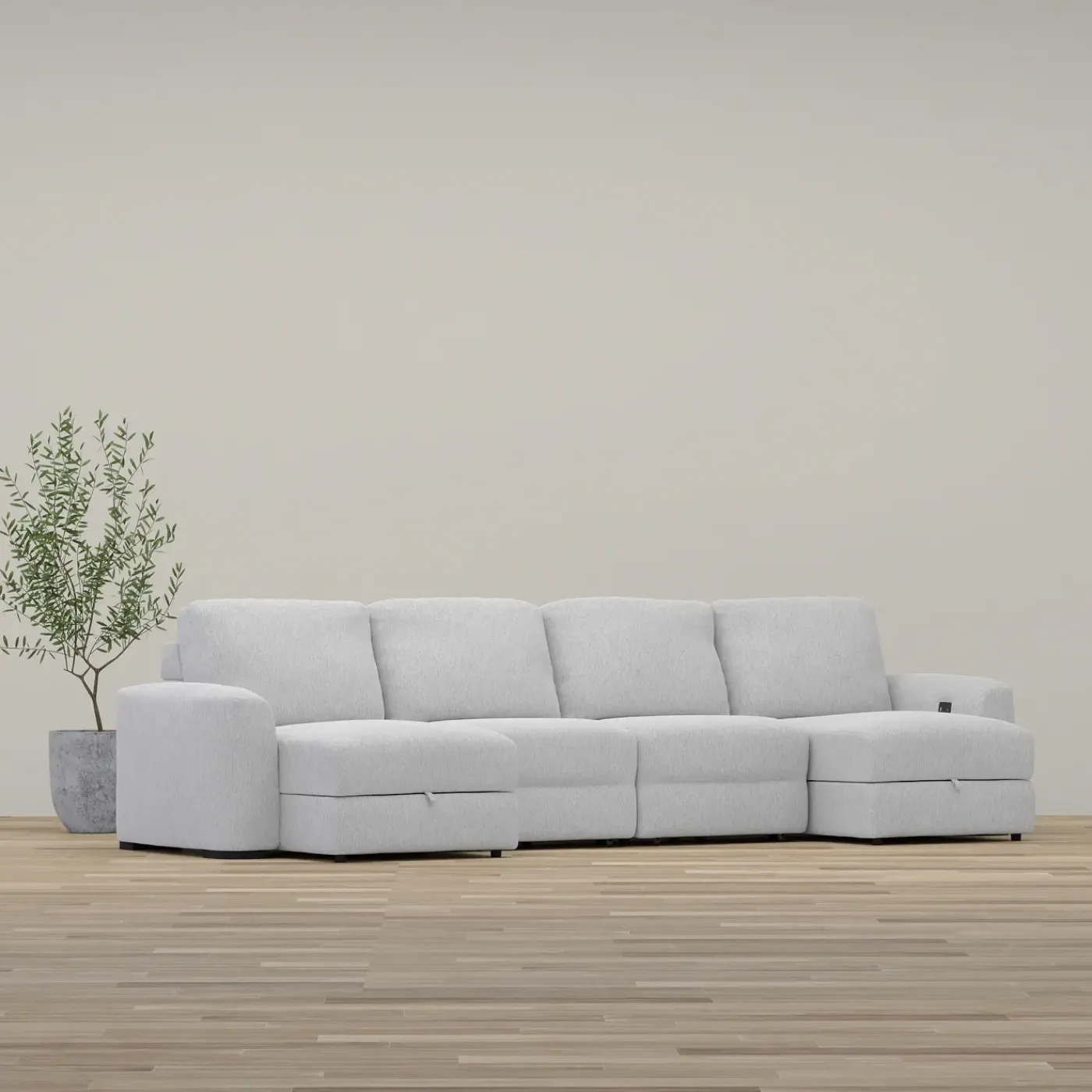 Discount Luna 4pc Slide Double Chaise Living Room Sets|Sectionals