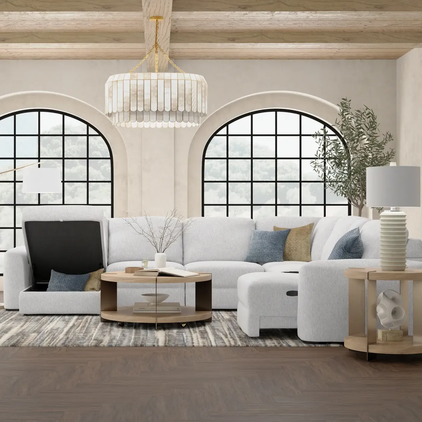 Discount Luna Power Sectional Living Room Sets|Sectionals