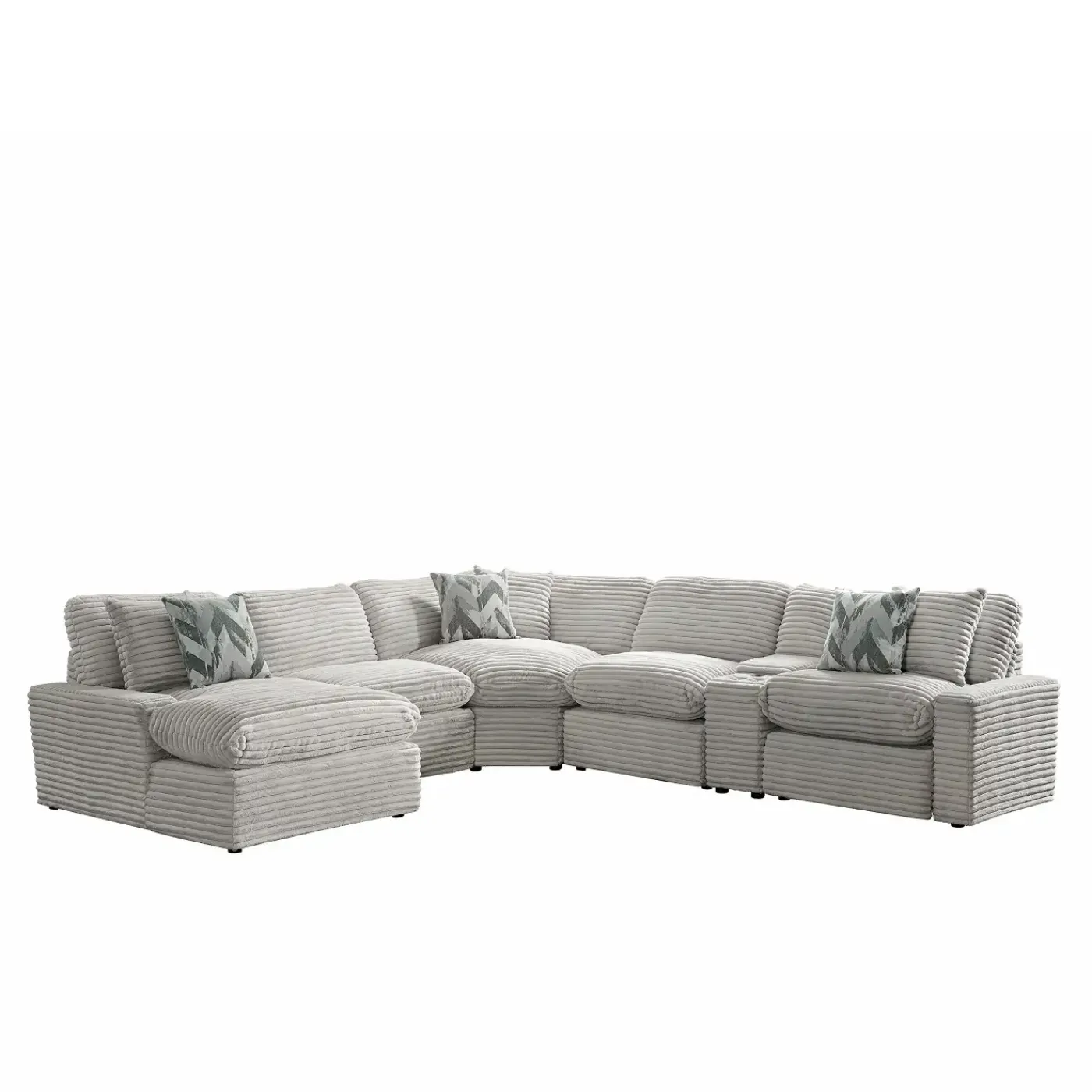 Discount Lush 6pc Left Chaise Power Sectional Living Room Sets|Sectionals