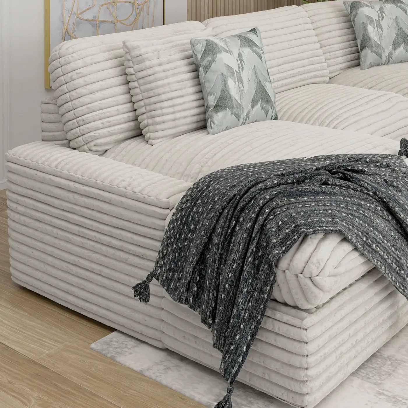 Discount Lush 6pc Left Chaise Power Sectional Living Room Sets|Sectionals