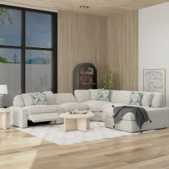 New Lush 6pc Right Chaise Power Sectional Living Room Sets|Sectionals