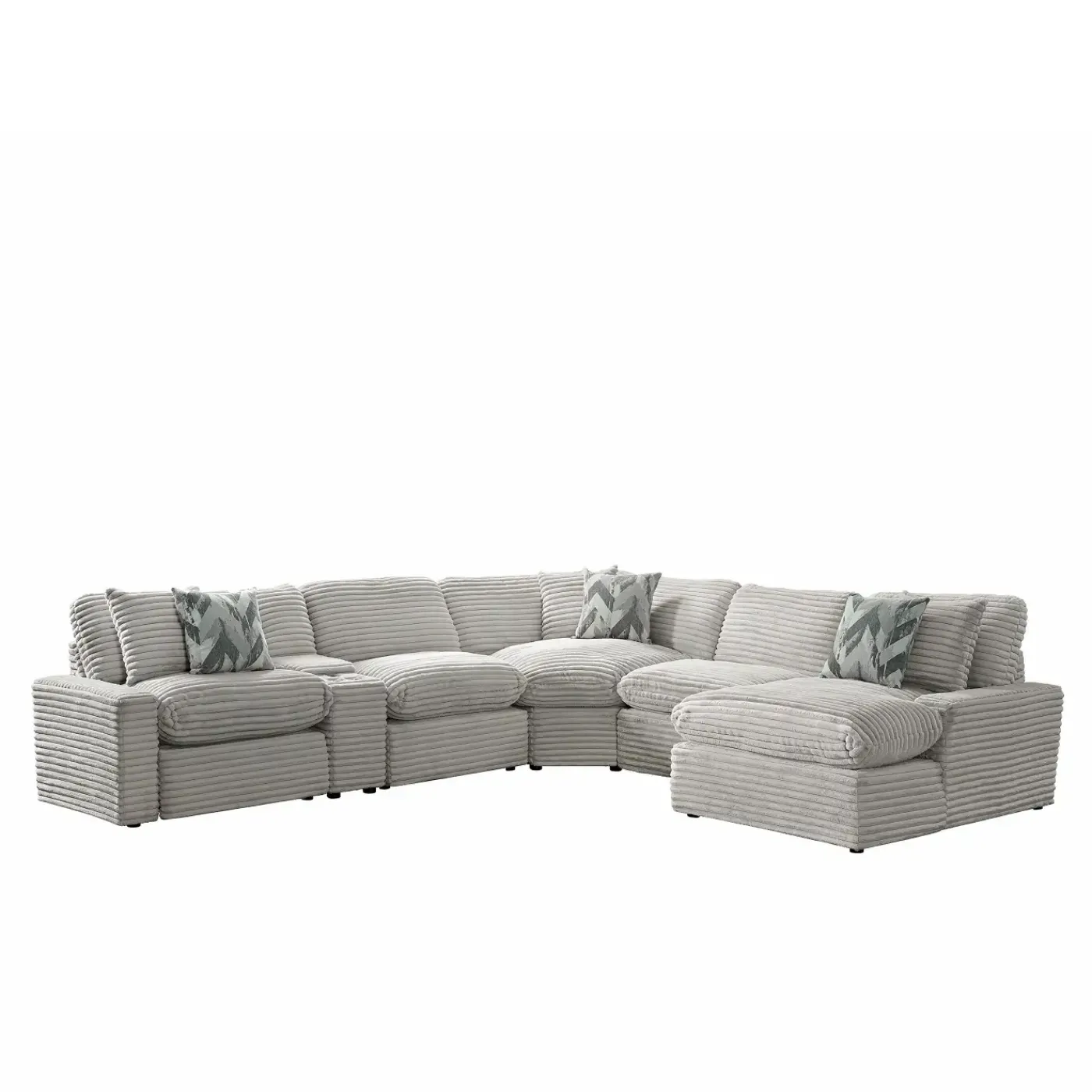 New Lush 6pc Right Chaise Power Sectional Living Room Sets|Sectionals