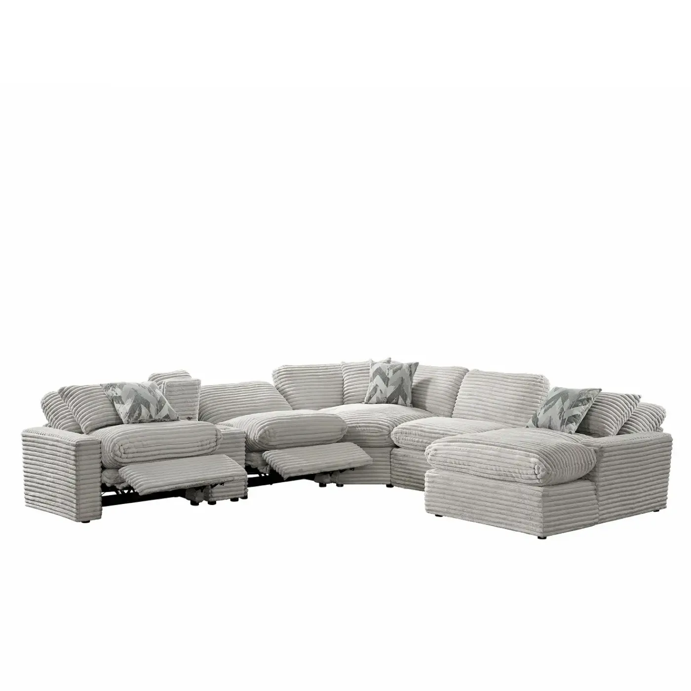 New Lush 6pc Right Chaise Power Sectional Living Room Sets|Sectionals