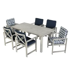 Hot Melbourne Outdoor Dining Set-New! Outdoor 7pc Dining Set: Rectangle Table, 2 Arm Chairs & 6 Side Chairs Outdoor Dining|Outdoor Furniture Sets