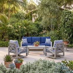 Outlet Melbourne Outdoor Sofa & 2 Swivel Chairs Outdoor Seating|Outdoor Furniture Sets