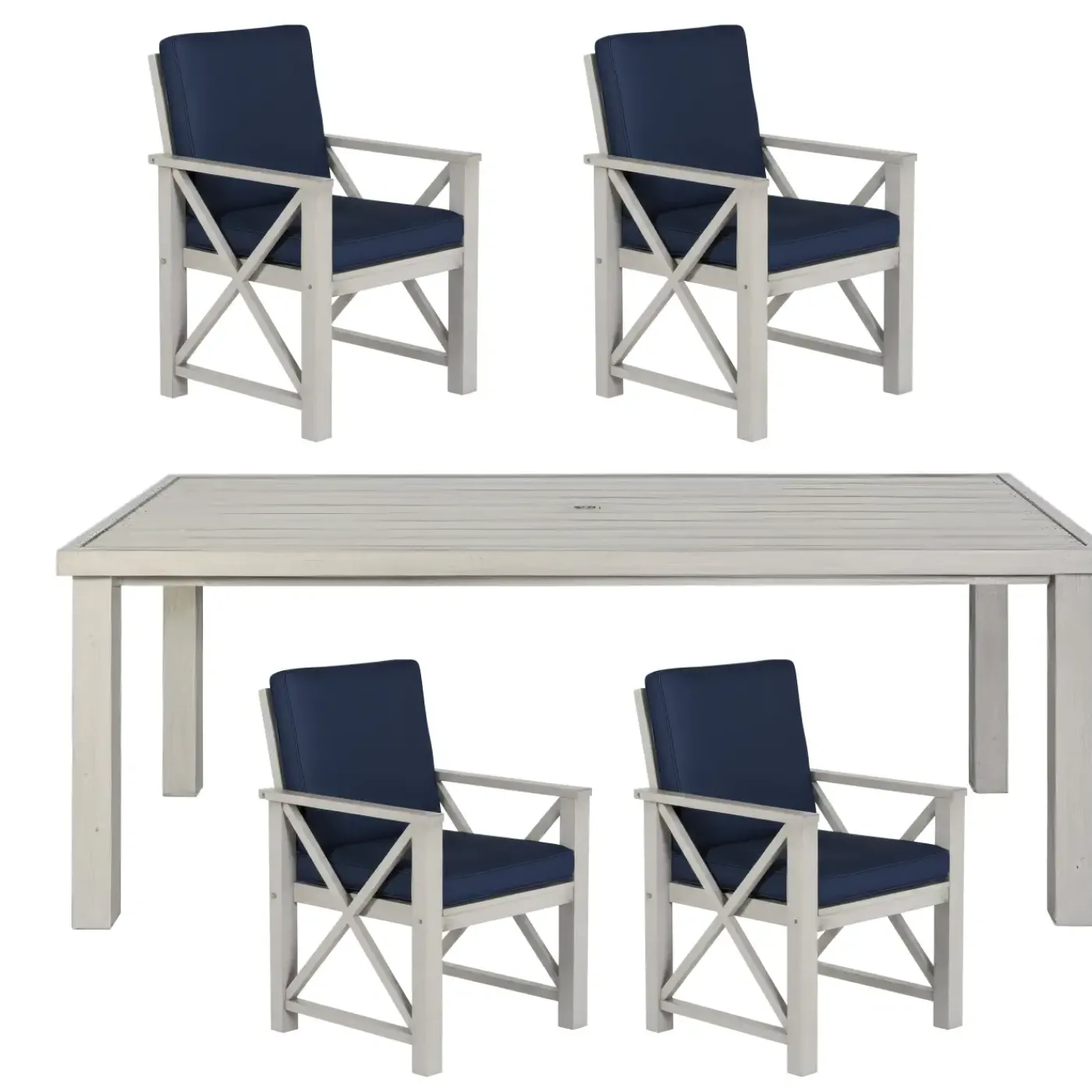 Outlet Melbourne 5pc Outdoor Dining Set: Table & 4 Solid Chairs Outdoor Dining