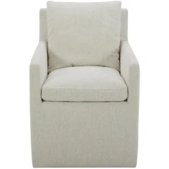 Sale Mila Castered Arm Chair With Crypton Performance Fabric All Premier Items|Dining Chairs
