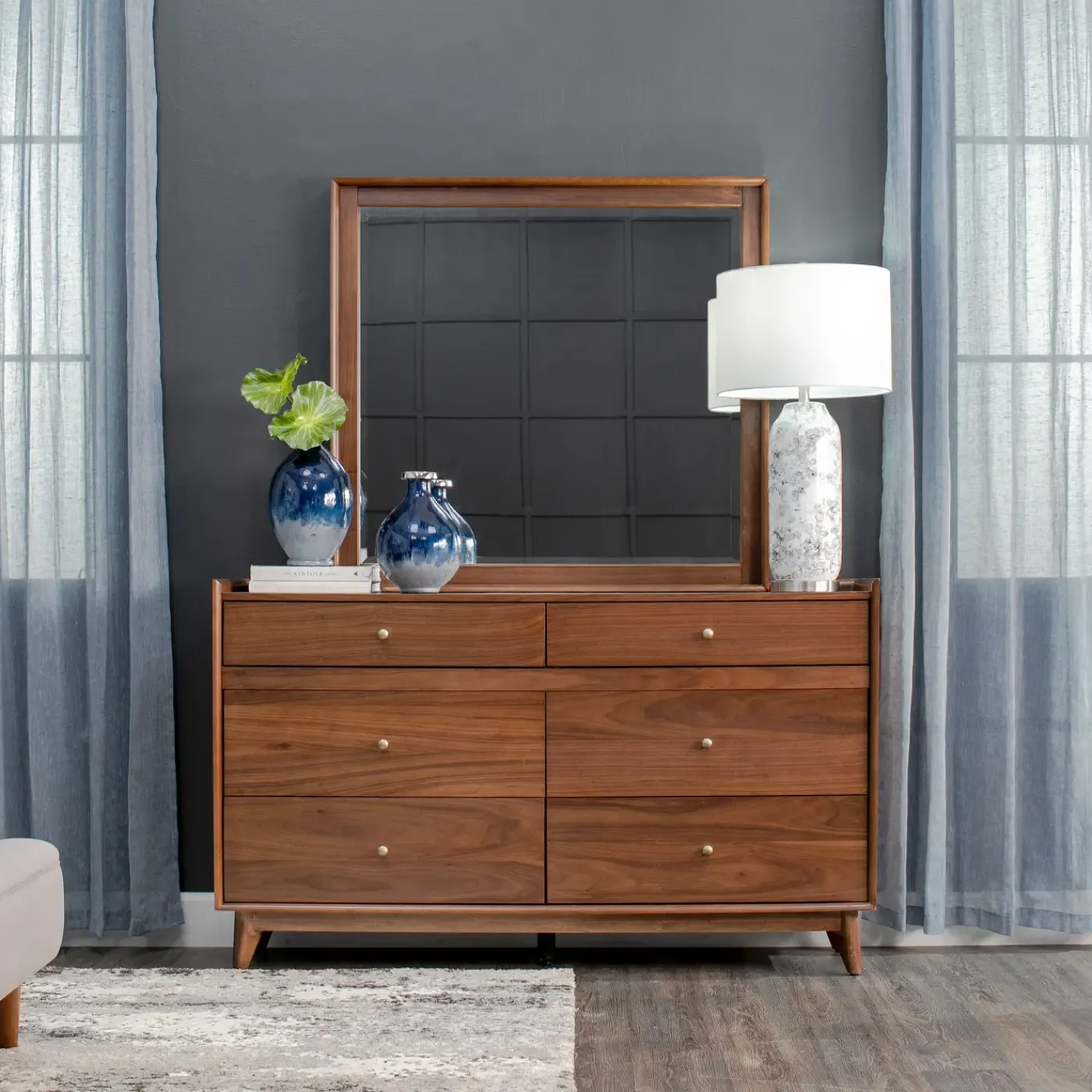 Outlet Minetta California King Loft Bed, Dresser, Mirror, Nighstand All Modern Living Items|Bedroom