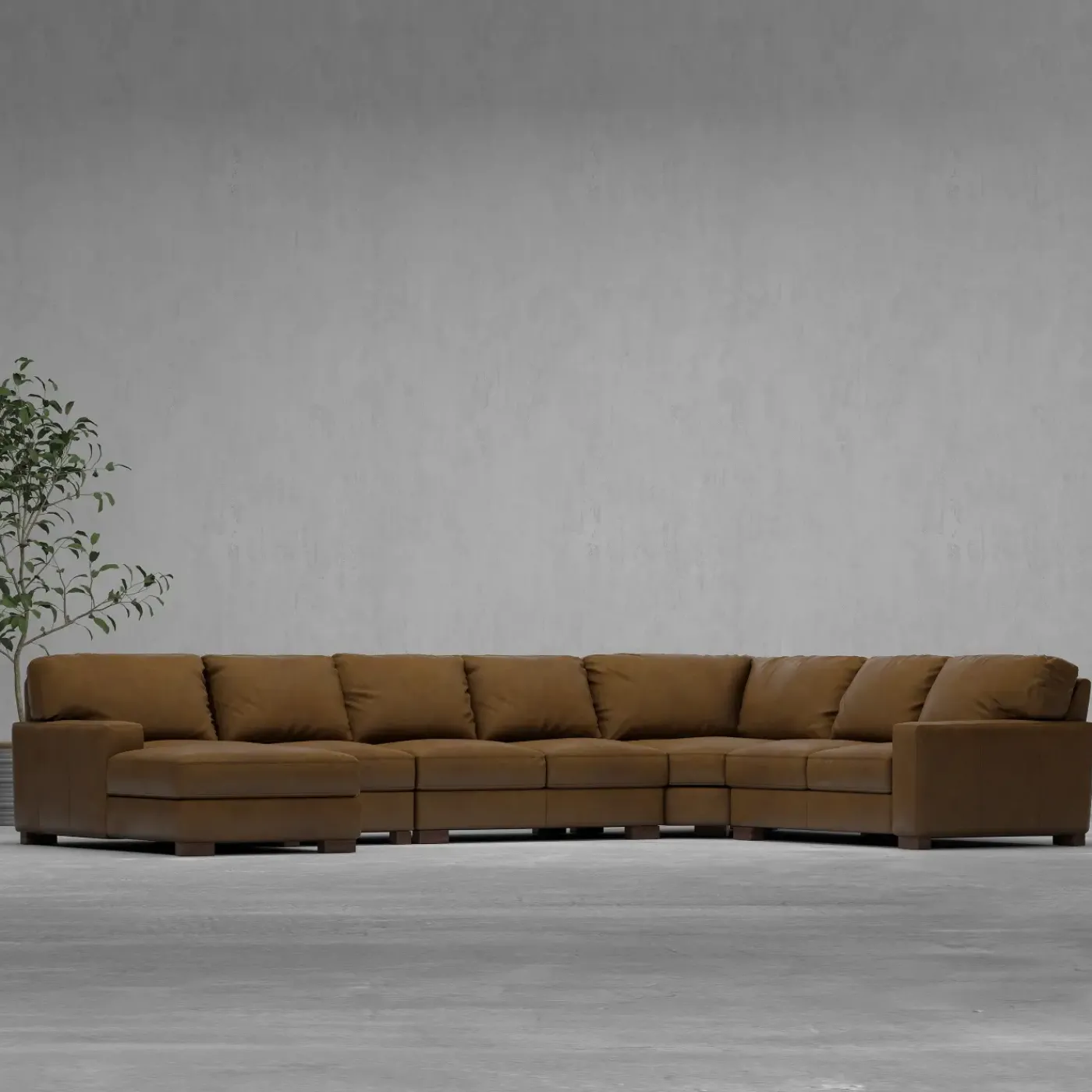 Online Monarch 5pc Leather Sectional with Left Chaise Sectionals