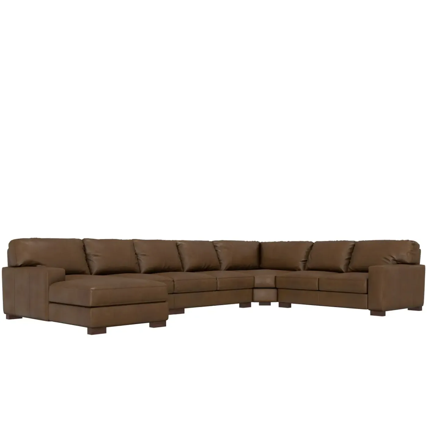 Online Monarch 5pc Leather Sectional with Left Chaise Sectionals