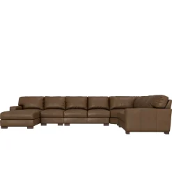 Online Monarch 5pc Leather Sectional with Left Chaise Sectionals