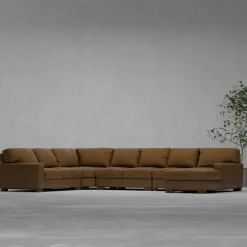 Outlet Monarch 5pc Leather Sectional with Right Chaise Sectionals
