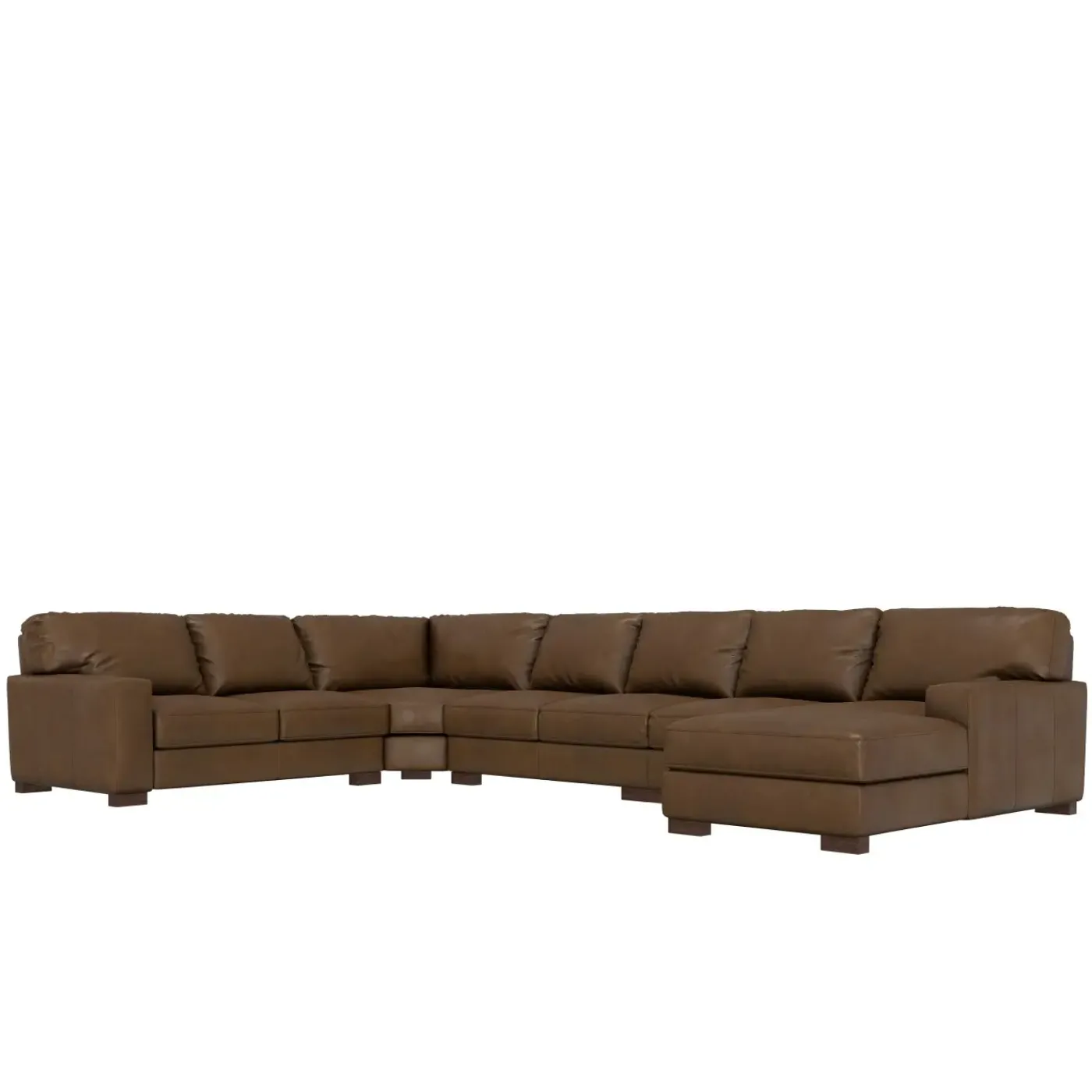 Outlet Monarch 5pc Leather Sectional with Right Chaise Sectionals