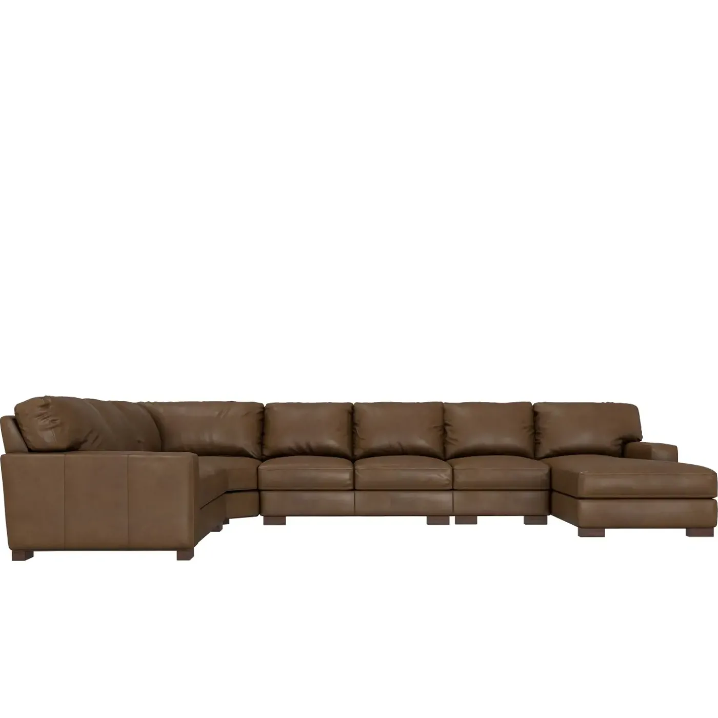 Outlet Monarch 5pc Leather Sectional with Right Chaise Sectionals