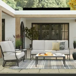 Hot Monterey Outdoor Living Set 2pc Set: Outdoor Sofa & Glider Loveseat Outdoor Furniture Sets
