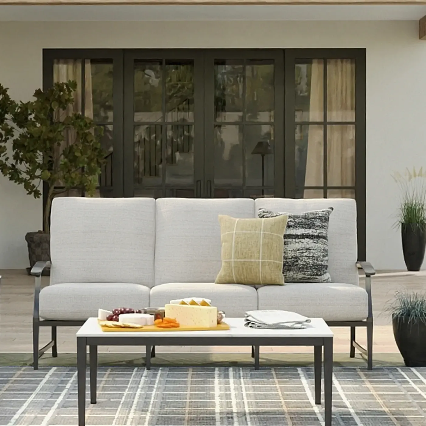 Best Monterey 2pc Set: Outdoor Sofa & Glider Chair Outdoor Seating|Outdoor Furniture Sets