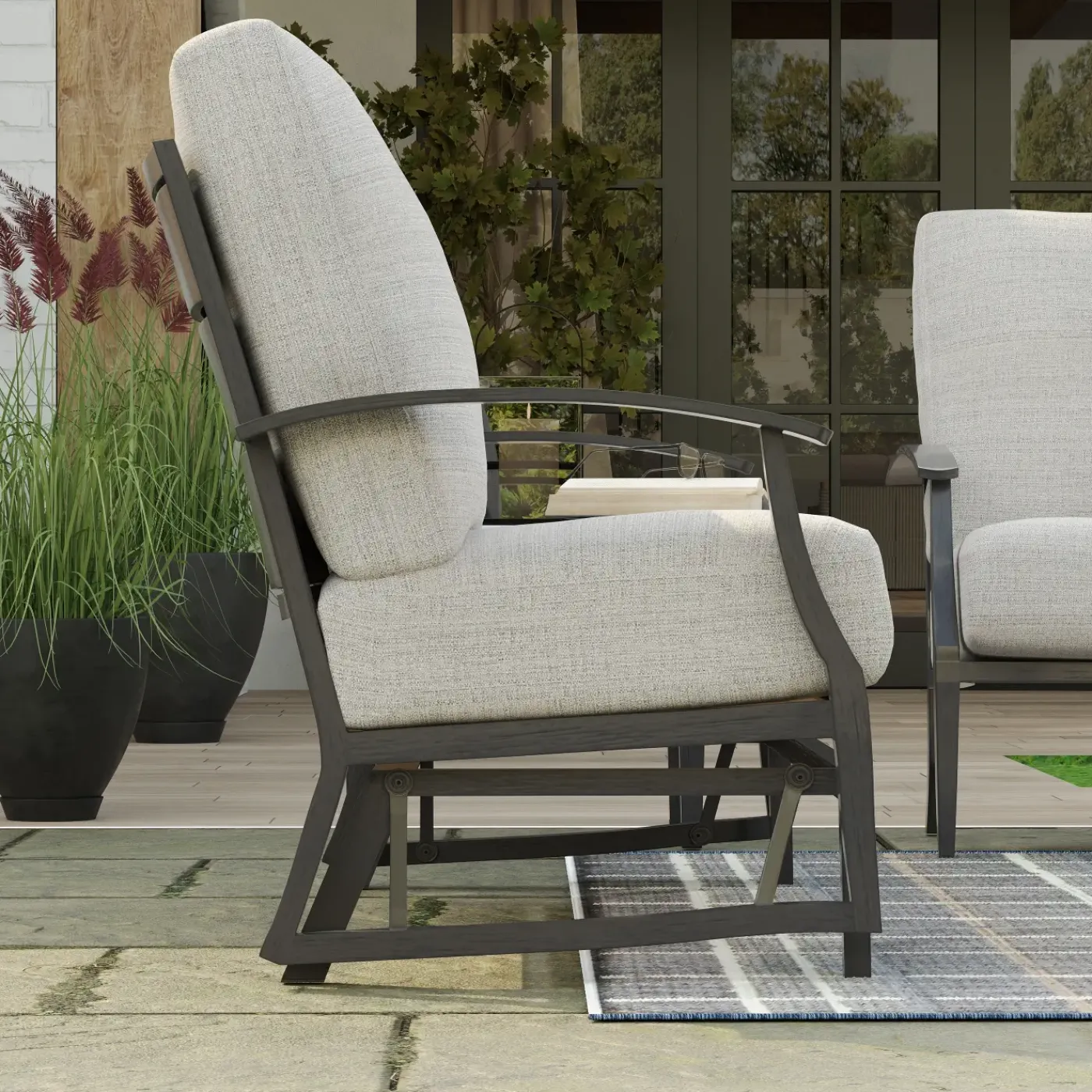 Best Monterey 2pc Set: Outdoor Sofa & Glider Chair Outdoor Seating|Outdoor Furniture Sets